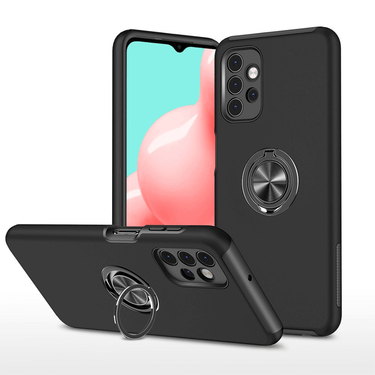 Samsung Galaxy A32 5G Compatible Case Cover With Shockproof And Magnetic Ring Holder - Black